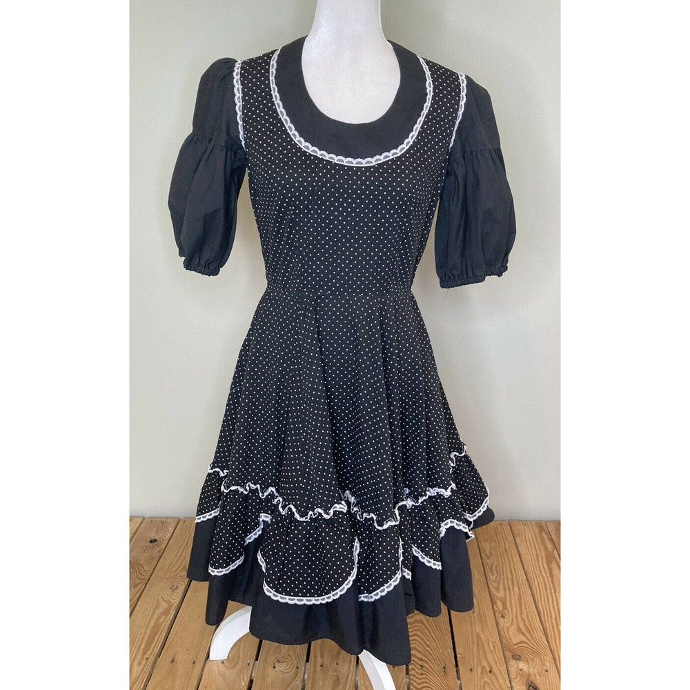 Vintage PARTNERS PLEASE Polka Dot Western Dress